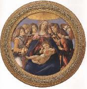 Sandro Botticelli Madonna and child with six Angels or Madonna of the Pomegranate Spain oil painting artist